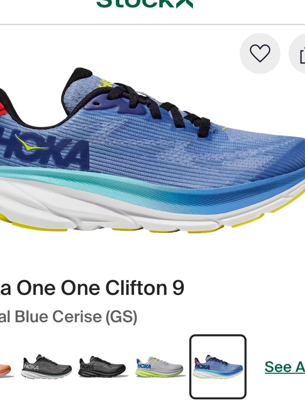 Hoka One One Clifton 9 - good condition except for the flaw shown in pictures